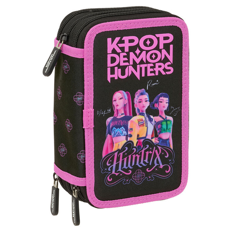 Estojo Triplo Black K-Pop Demon Hunters 37 pcs