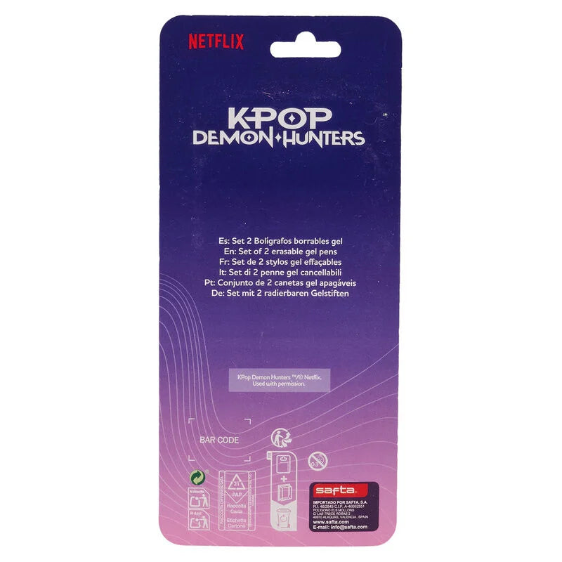 Pack de 2 Esferográficas Apagáveis K-Pop Demon Hunters
