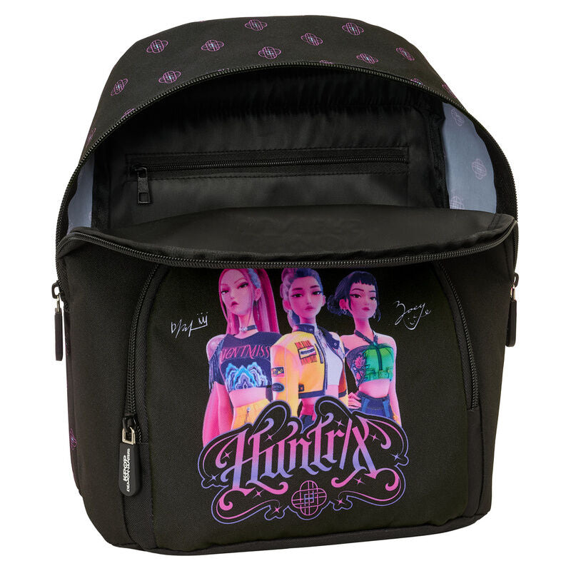 Mochila Pré-Escolar Preta K-Pop Demon Hunters 30cm