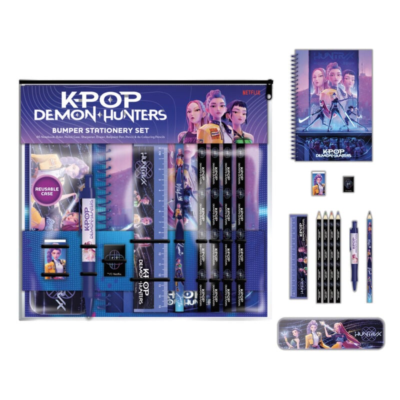 Set de Papelaria + Caderno A5 K-Pop Demon Hunters