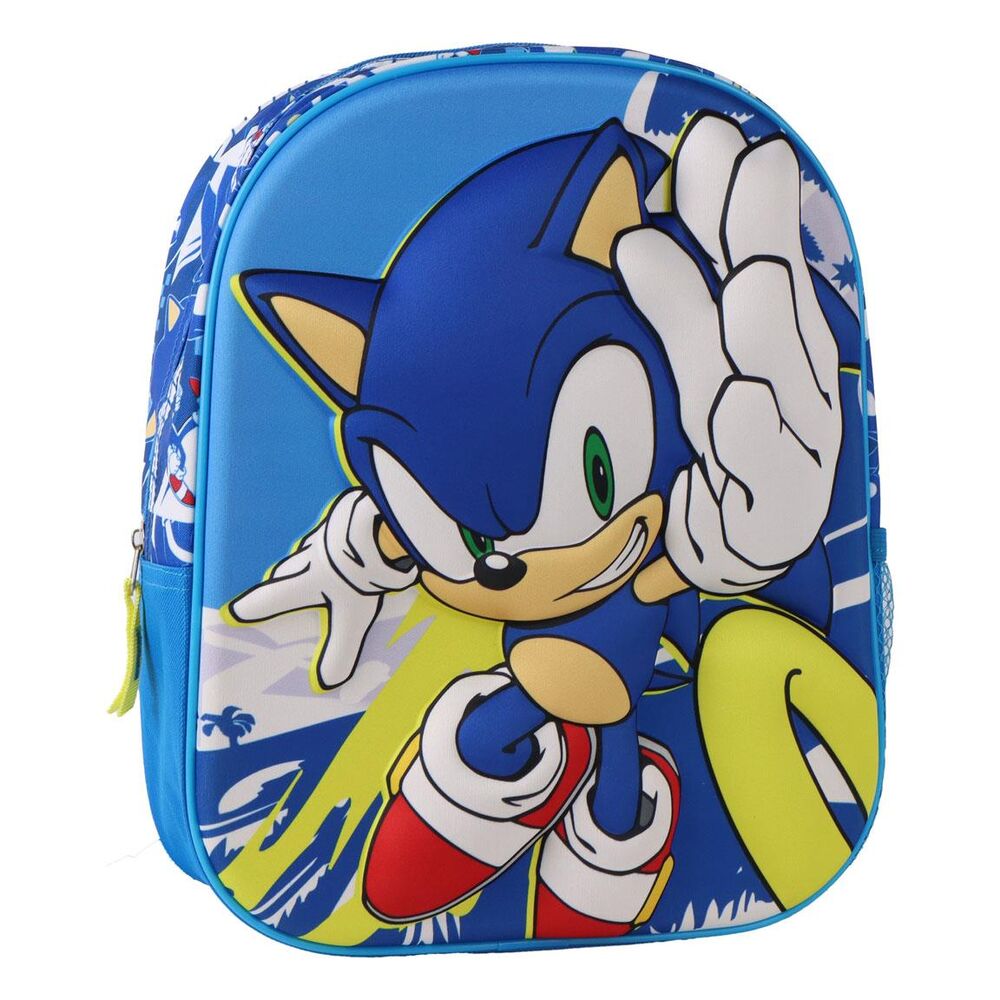 Mochila Pré-Escolar 3D Sonic the Hedgehog 30cm