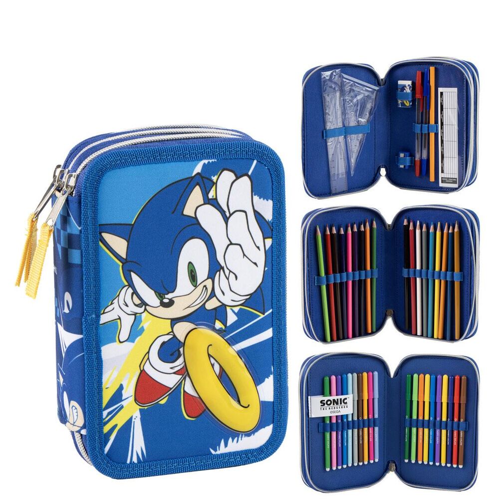 Estojo Triplo Sonic the Hedgehog