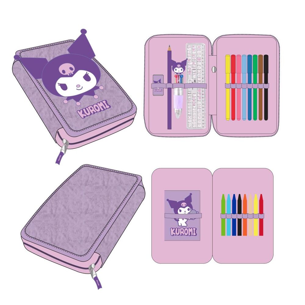 Estojo Duplo Kuromi Hello Kitty