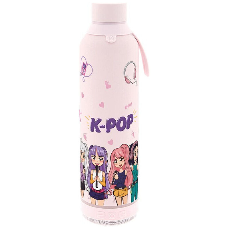 Garrafa Térmica com Speaker Pink K-Pop 600ml