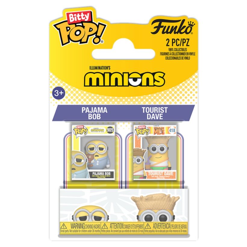 Pack 2 figuras Funko Bitty POP Minions Bob &amp; Dave
