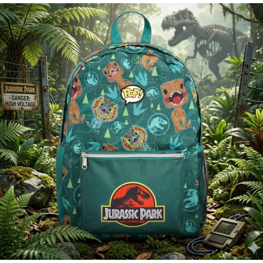 Mochila Escolar Nylon Jurassic Park 45cm