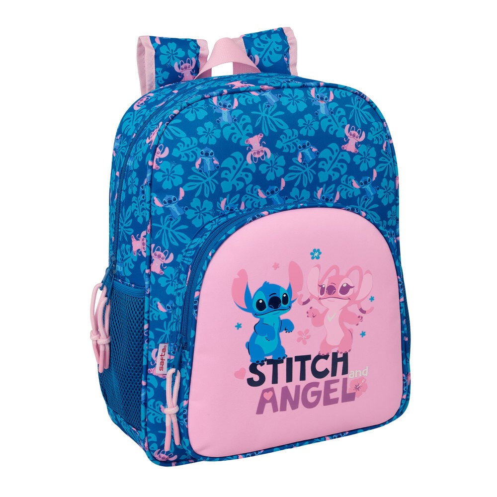 Mochila Escolar Angel &amp; Stitch Disney 38cm Adaptável