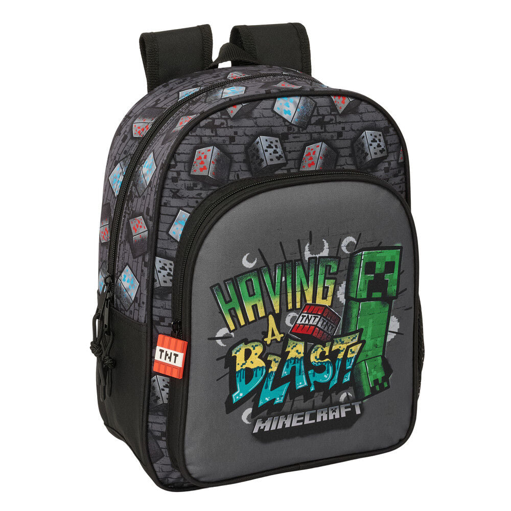 Mochila Pré-Escolar Adaptável Graffiti Minecraft 34cm