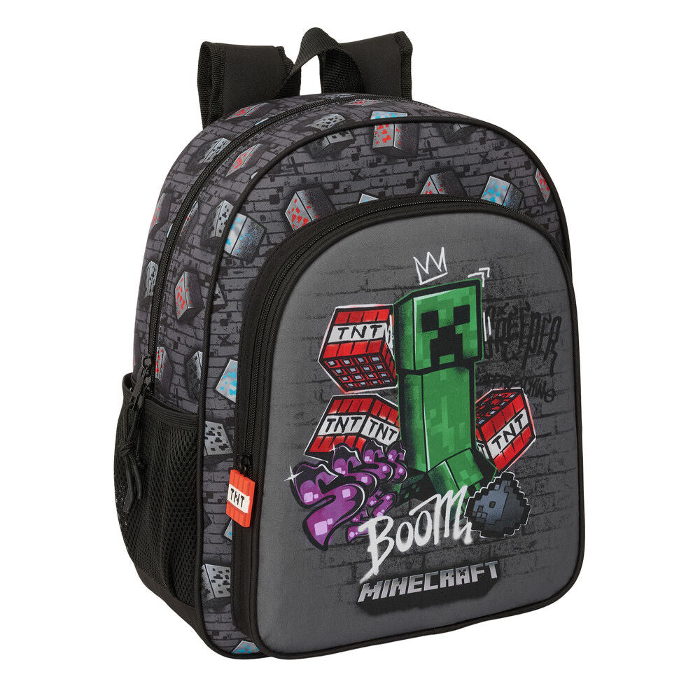 Mochila Escolar Graffiti Minecraft 38cm Adaptável