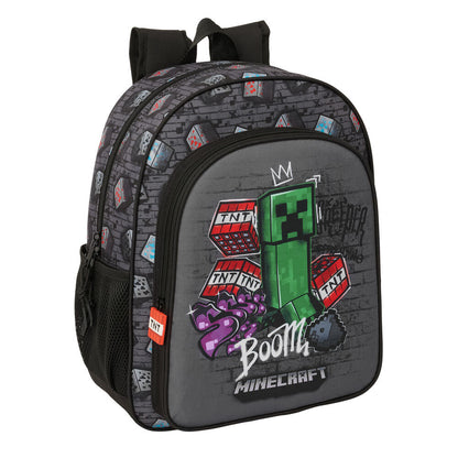 Mochila Escolar Graffiti Minecraft 38cm Adaptável