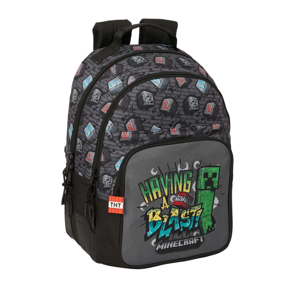 Mochila Escolar Adaptável Graffiti Minecraft 42cm