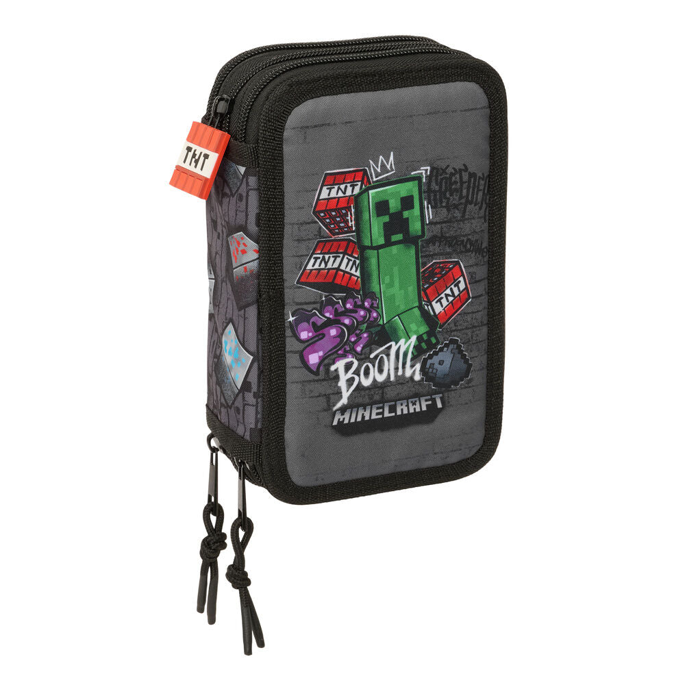 Estojo Triplo Graffiti Minecraft 37pcs