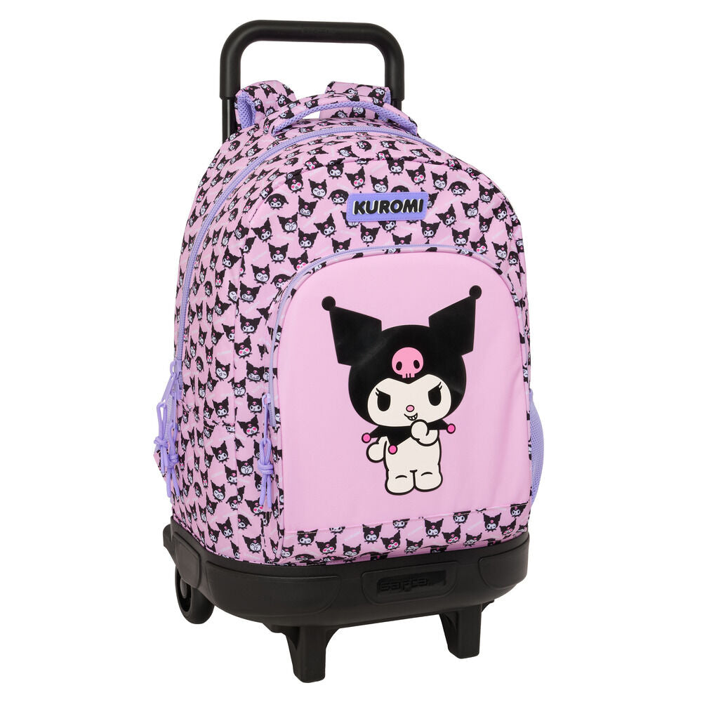Mochila Escolar Trolley Kuromi Hello Kitty 45cm