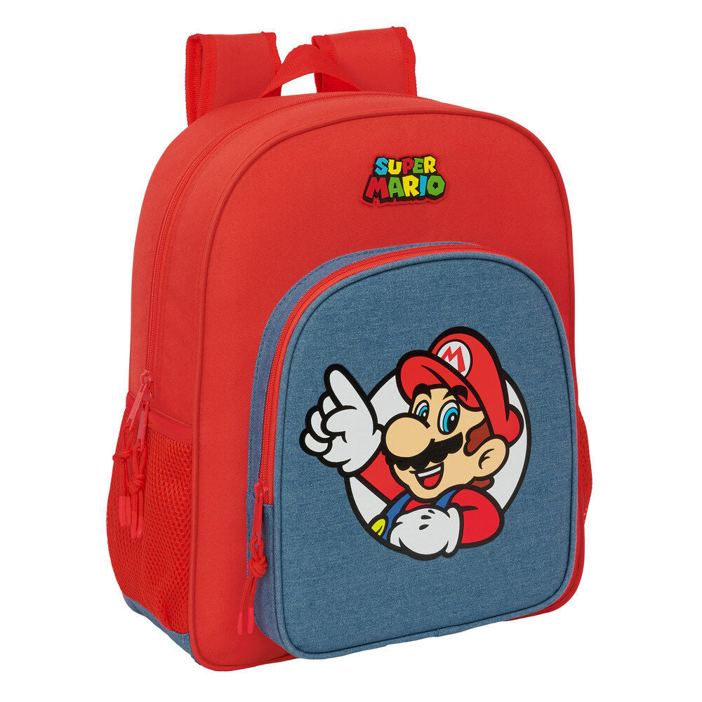 Mochila Escolar Média Super Mario Adaptável 38cm