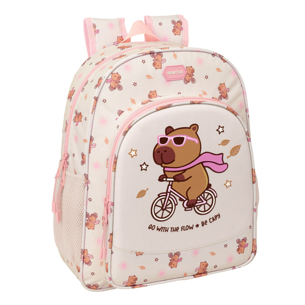 Mochila Escolar Capibara 38cm Adaptável