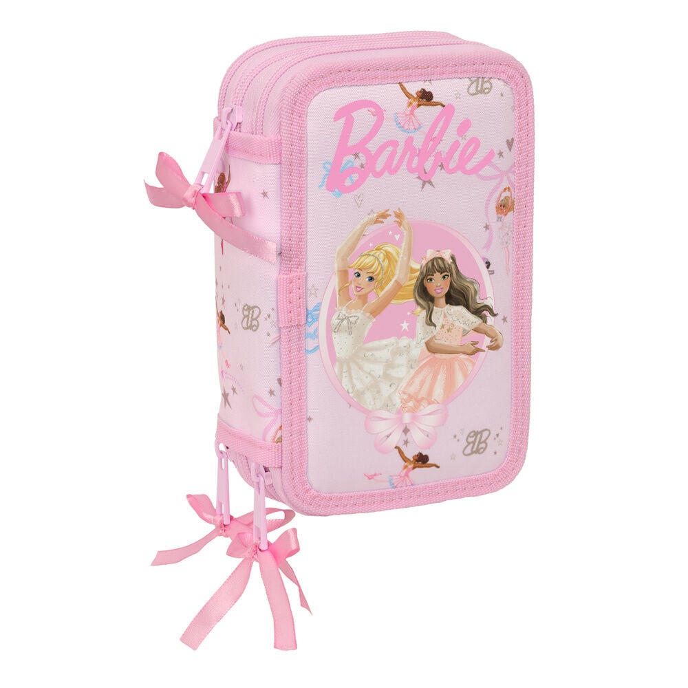 Estojo Triplo com Material Escolar Ballet Barbie 37pcs