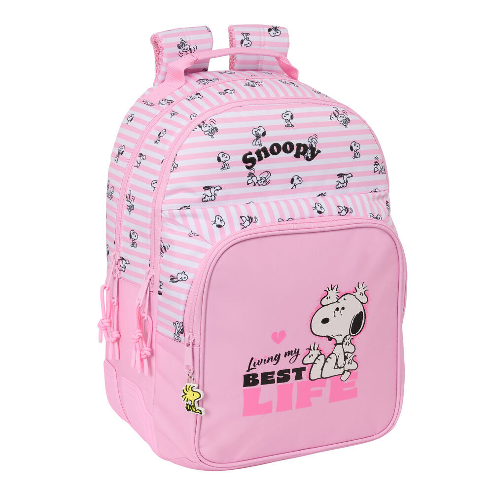 Mochila Escolar Snoopy 42cm Adaptável