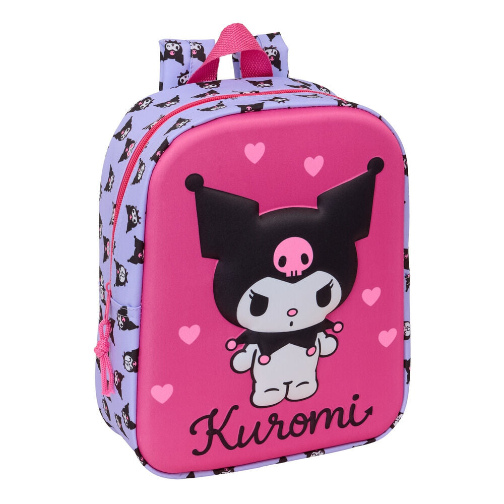Mochila Creche 3D Kuromi Hello Kitty 27cm