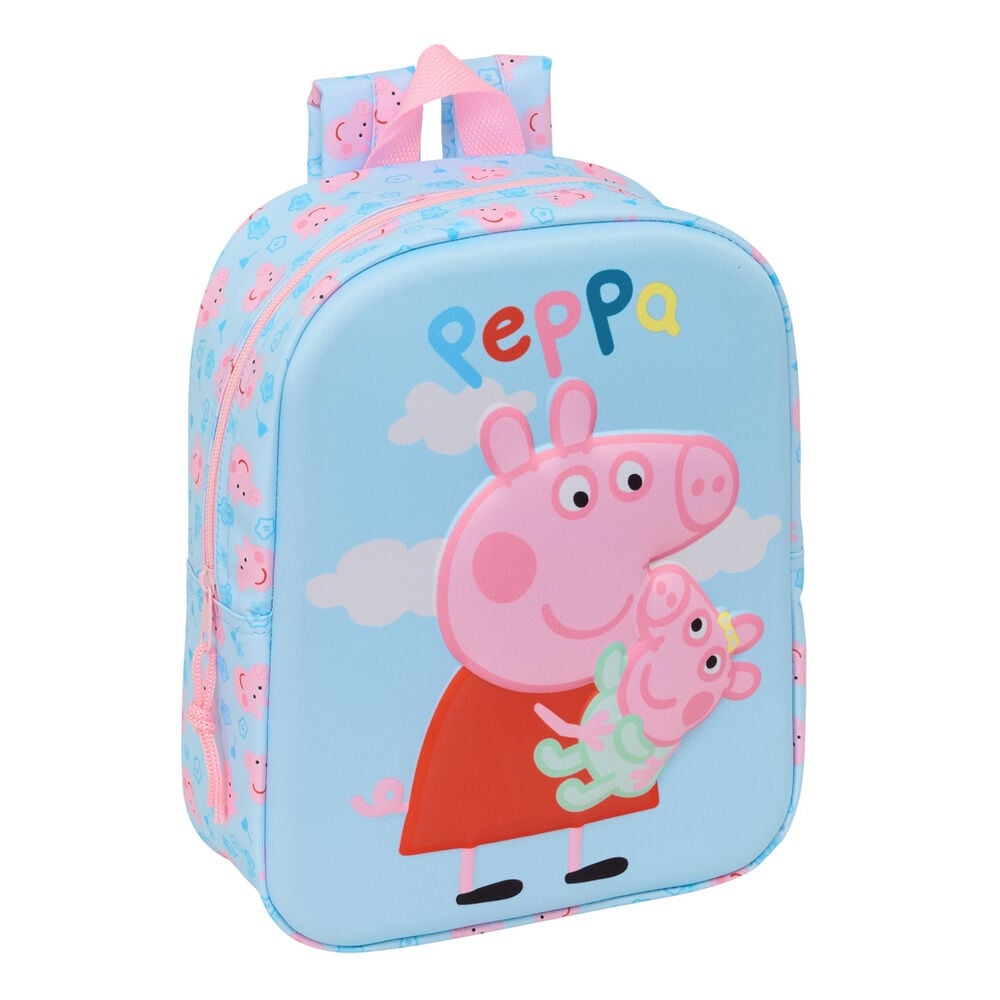Mochila Creche 3D Peppa Pig 27cm