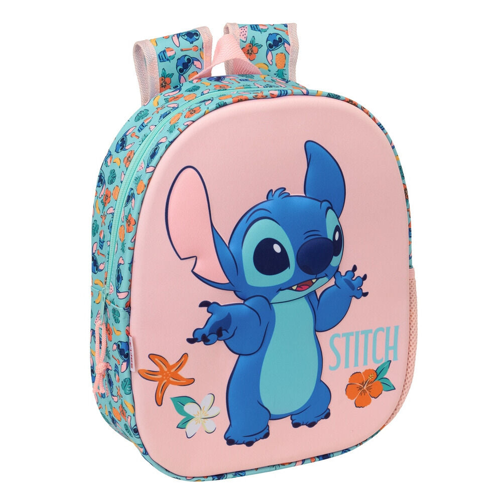 Mochila Pré-Escolar 3D Stitch Disney 33cm