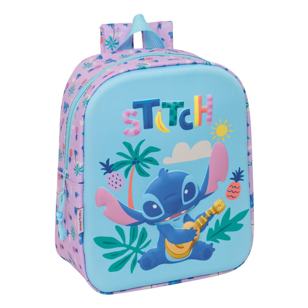 Mochila Creche 3D Stitch Disney 27cm
