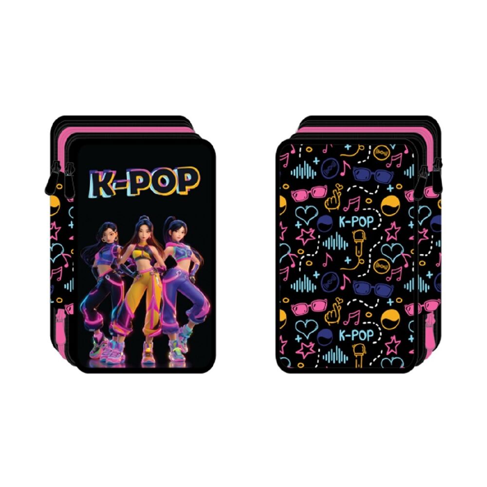 Estojo Triplo K-Pop Demon Hunters