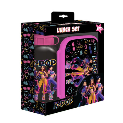 Conjunto Sanduicheira + Garrafa Aluminio K-Pop Demon Hunters 500ml