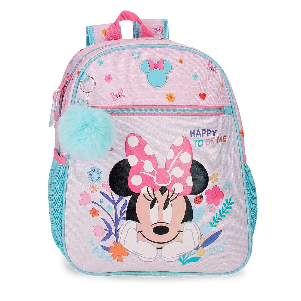 Mochila Pré-Escolar Happy To Be Me Minnie Disney 33cm Adaptável