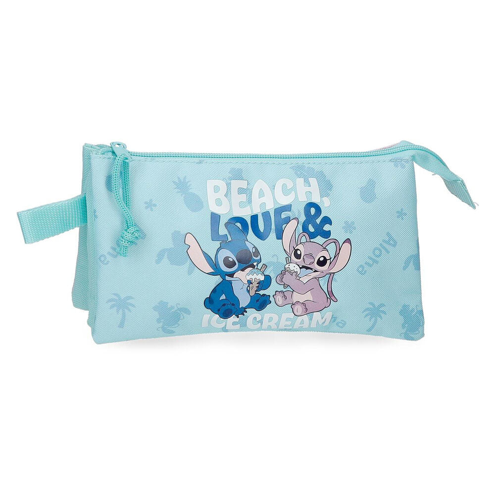 Estojo Triplo Beach &amp; Love Stitch Disney