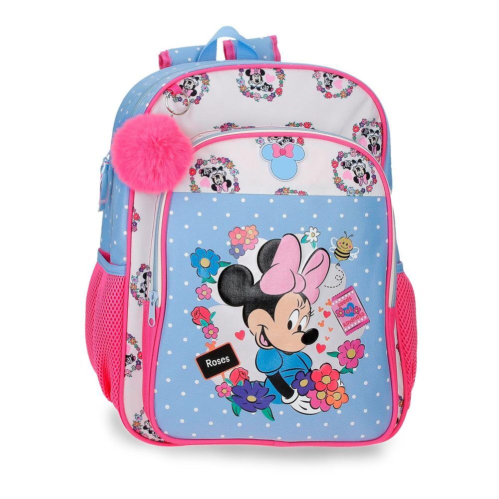Mochila Escolar Flowers Minnie Disney 40cm Adaptável