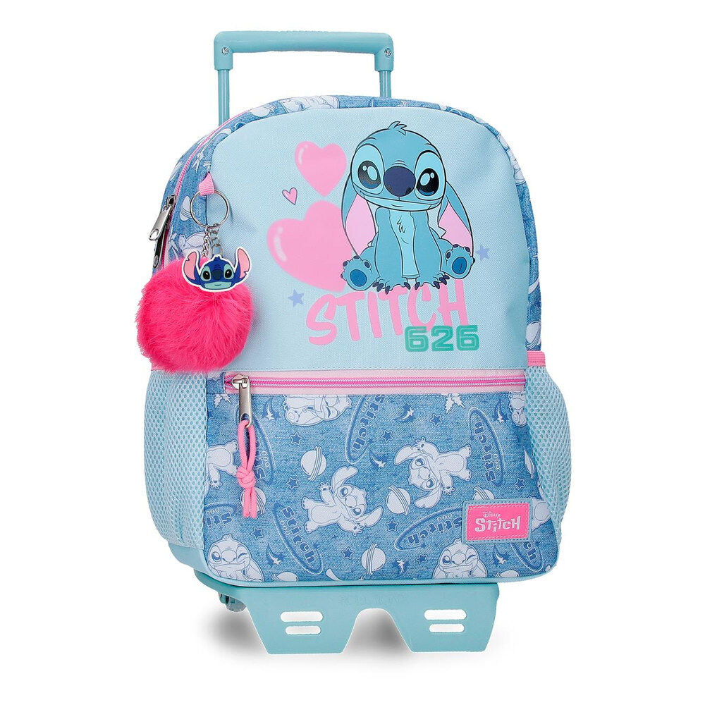 Mochila Pré-Escolar Trolley Hearts Stitch Disney 33cm