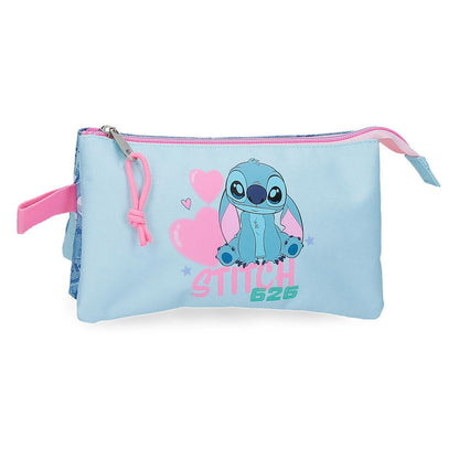 Estojo Triplo Hearts Stitch Disney