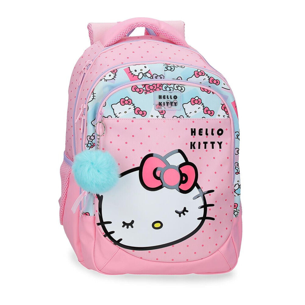 Mochila Escolar Bows Hello Kitty 42cm Adaptável