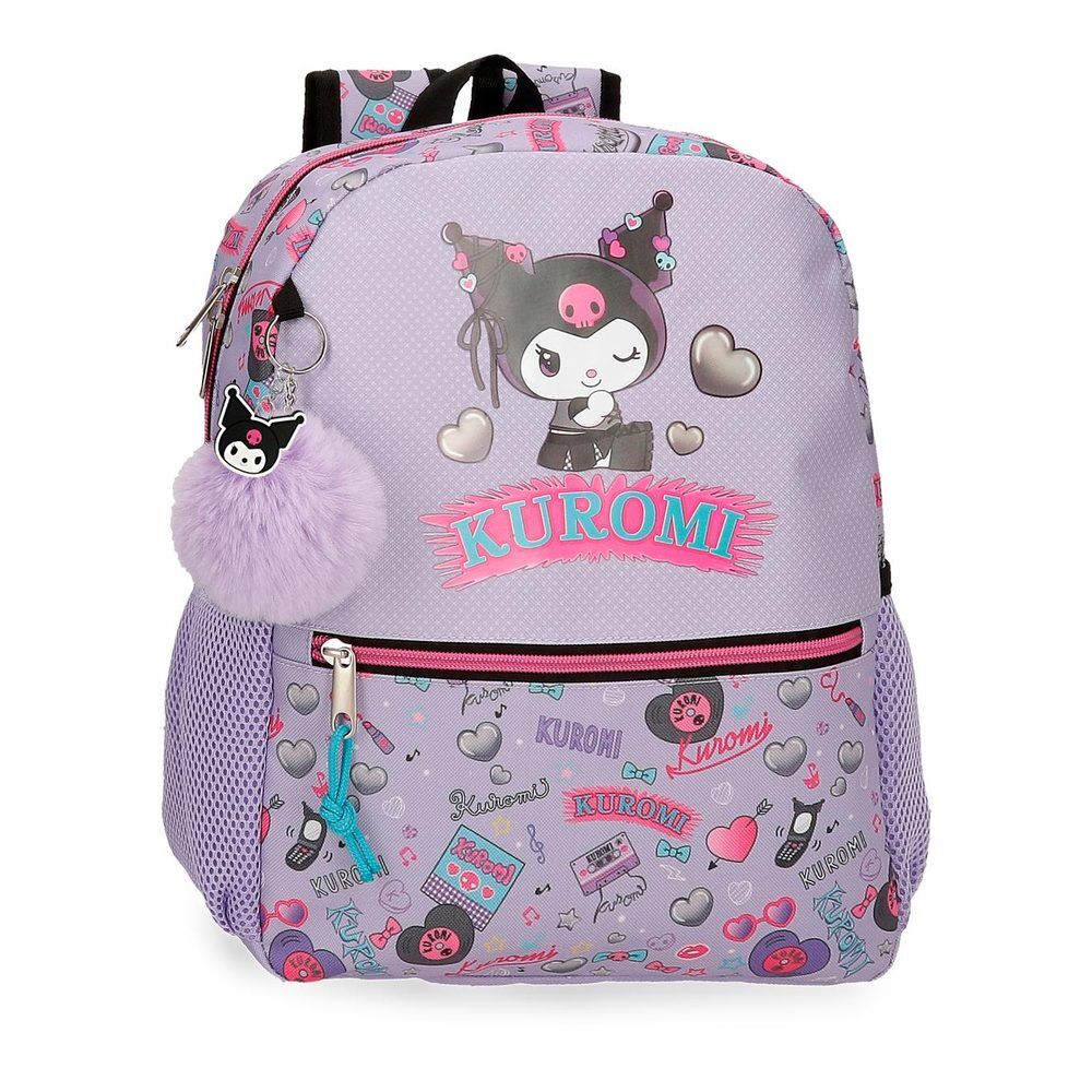 Mochila Pré-Escolar Retropop Kuromi Hello Kitty 33cm Adaptável