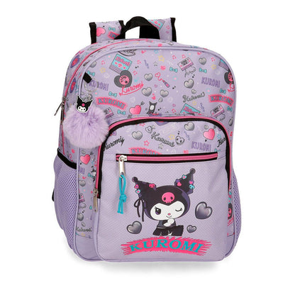 Mochila Escolar Retropop Kuromi Hello Kitty 38cm Adaptável