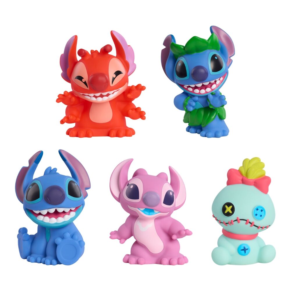 Pack 5 Figuras para Banho Stitch Disney