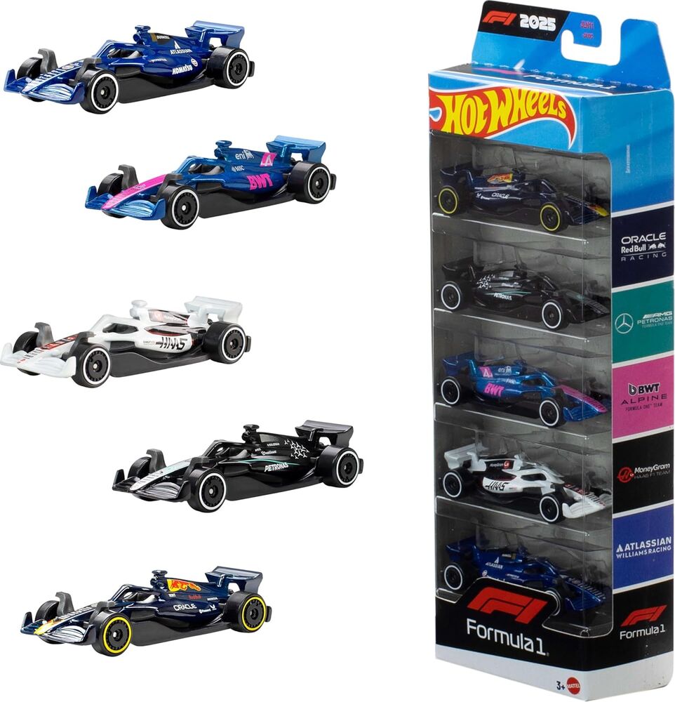 Pack 5 Carros F1 Hot Wheels