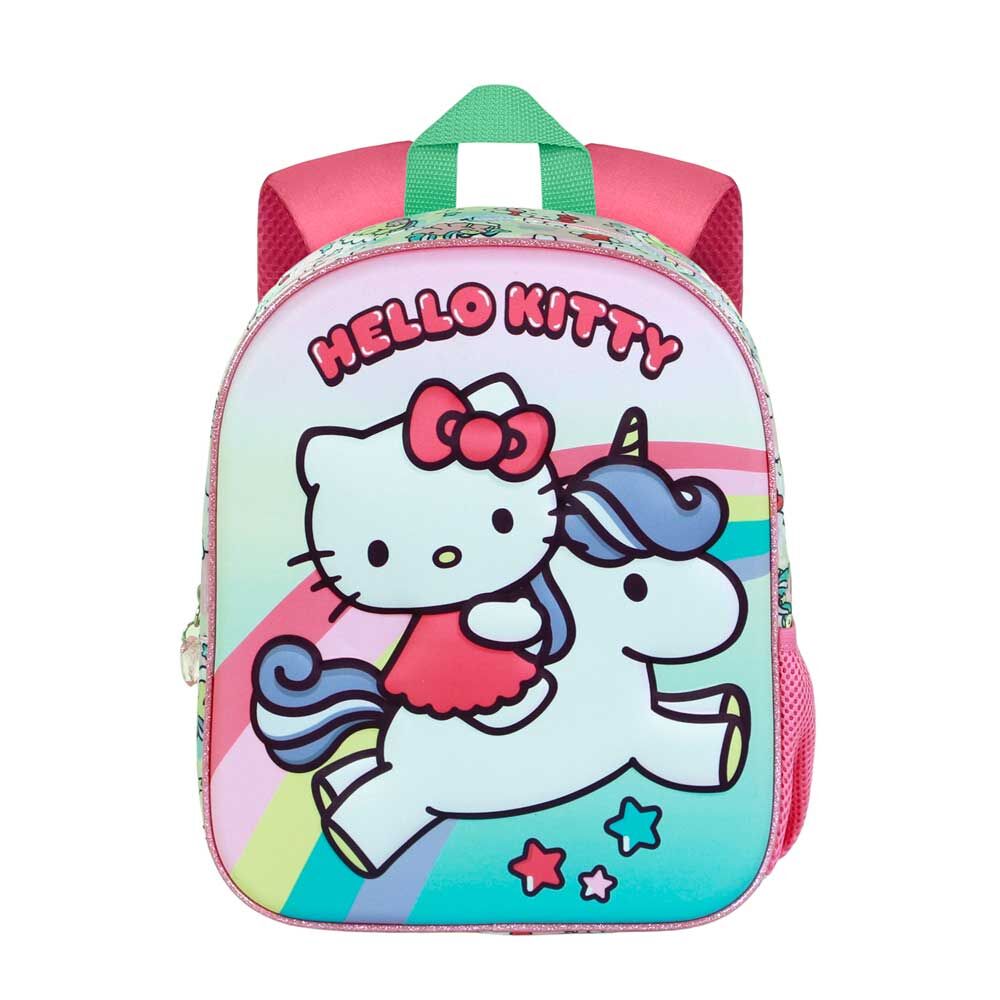 Mochila Pré-Escolar 3D Unicorn Hello Kitty 31cm