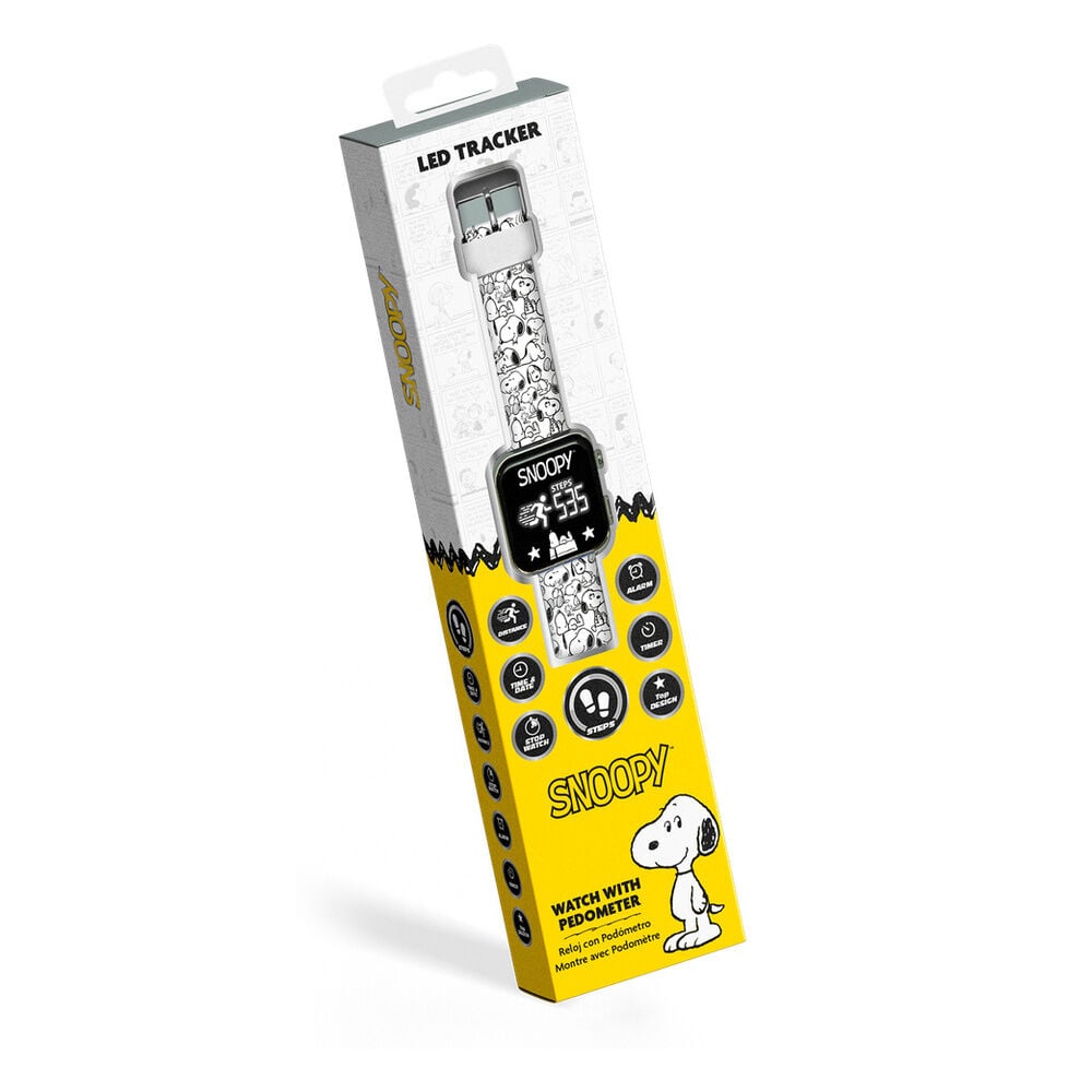 Relógio Led Multi-Funções Snoopy Peanuts