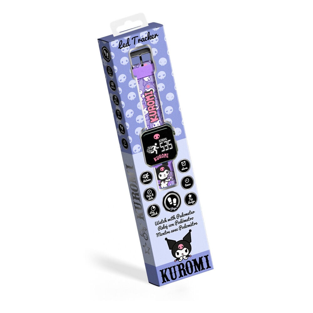 Relógio Led Multi-Funções Kuromi Hello Kitty