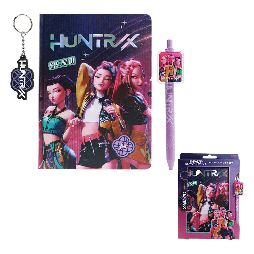 Caderno + Caneta + Porta-Chaves K-Pop Demon Hunters