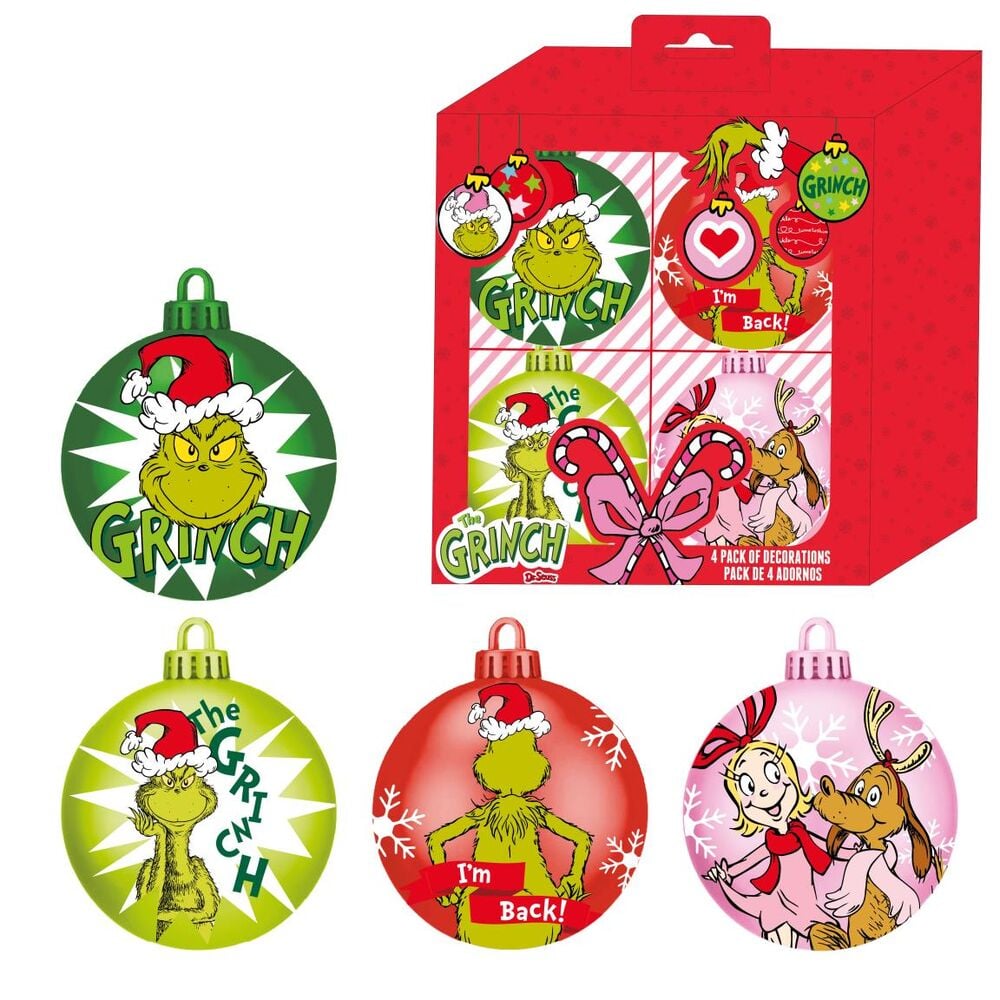 Conjunto de bolas de Natal do Grinch