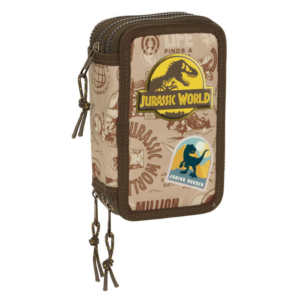 Estojo Triplo com Material Escolar Jurassic World 37pcs