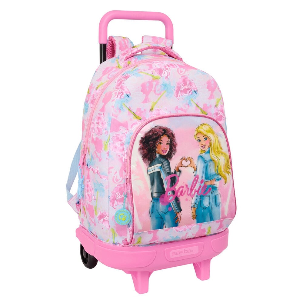 Mochila Escolar Trolley Compact Extraivel Painterly Barbie 45cm