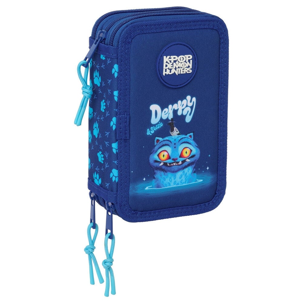 Estojo Triplo com Material Escolar Derpy K-Pop Demon Hunters 37pcs