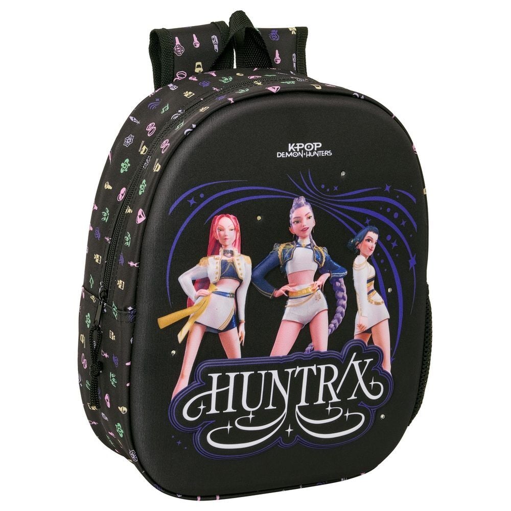 Mochila Pré-Escolar 3D LEDS Sound K-Pop Demon Hunters 33cm