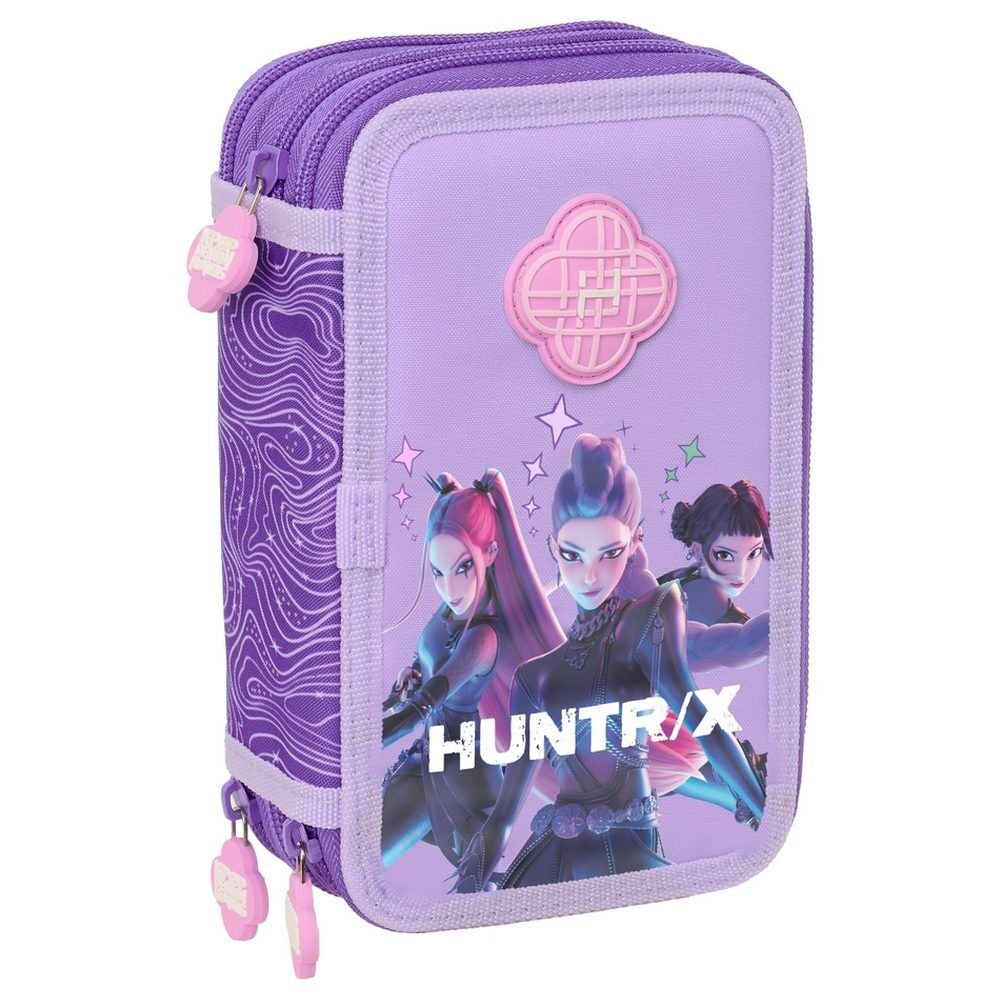 Estojo Triplo com Material Escolar Battle K-Pop Demon Hunters 37pcs