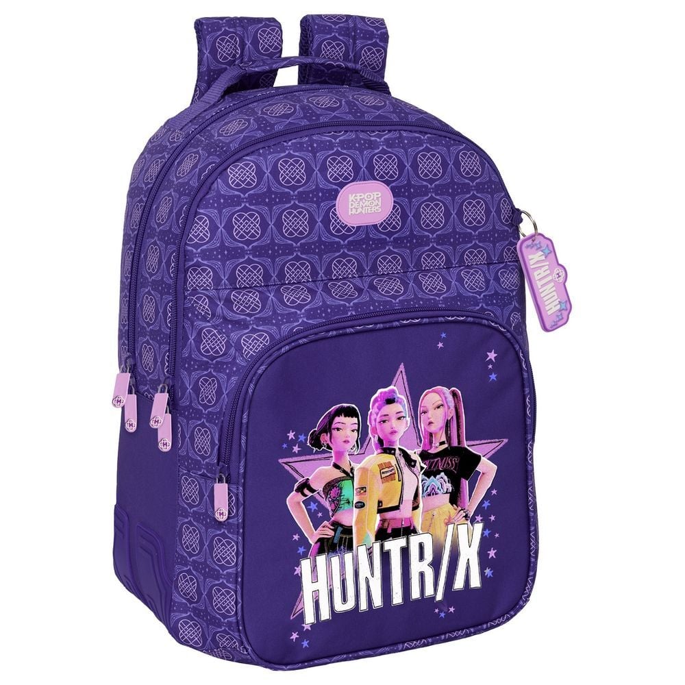 Mochila Escolar Figthers K-Pop Demon Hunters 42cm Adaptável