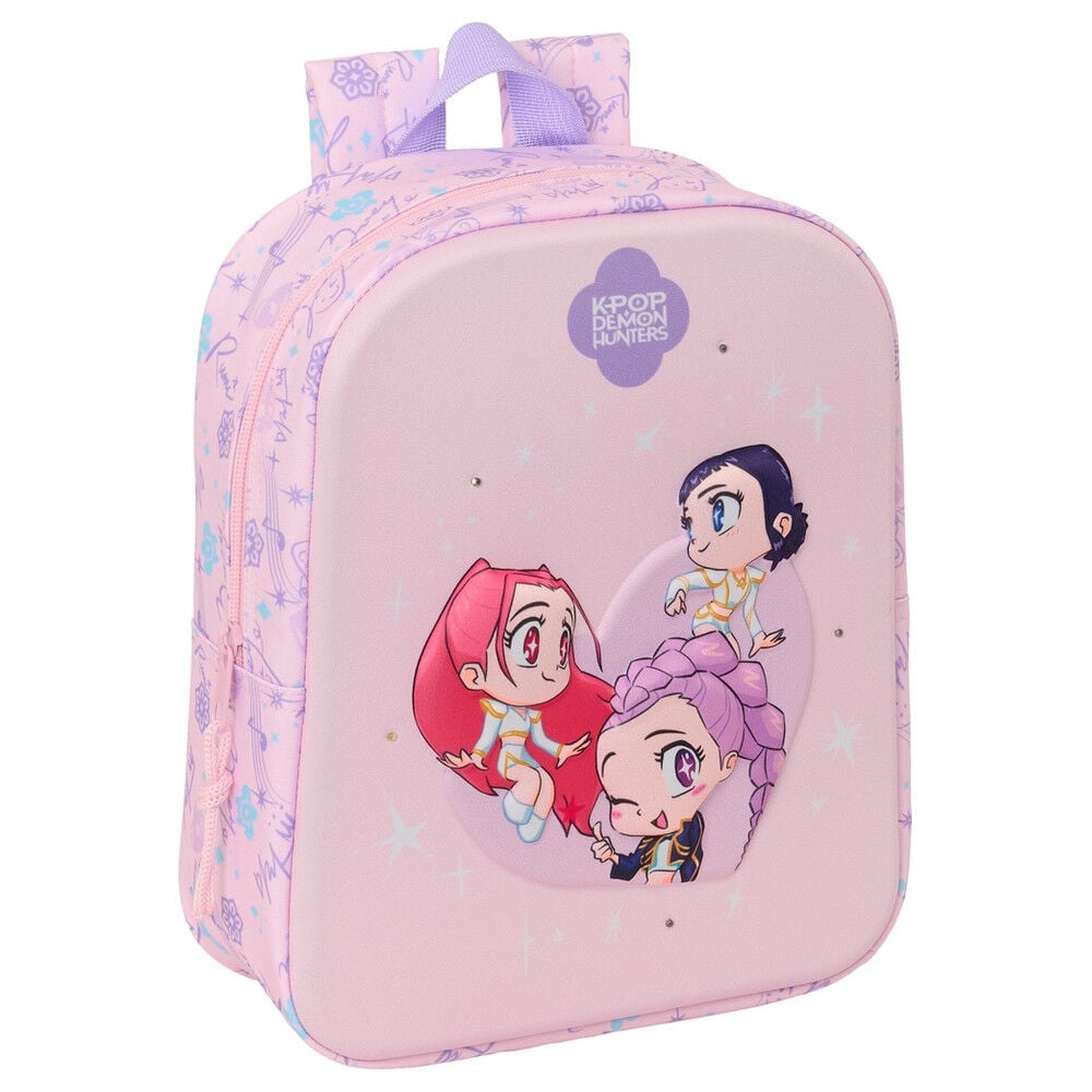 Mochila Creche 3D LEDS Chibi K-Pop Demon Hunters 27cm
