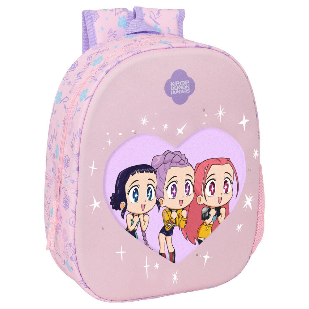 Mochila Pré-Escolar 3D LED Chibi K-Pop Demon Hunters 33cm